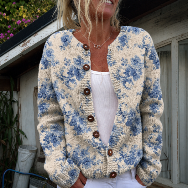 Ute | Cardigan mit wunderschönem Blumendruck