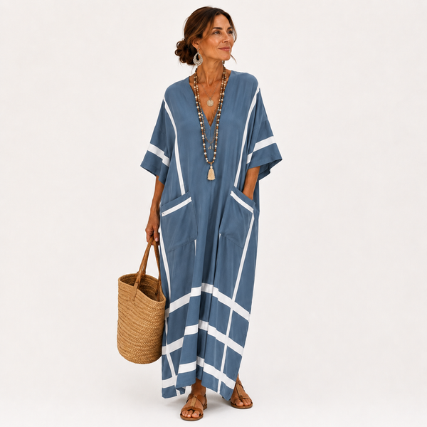 Caftan Leila Blau Strepen
