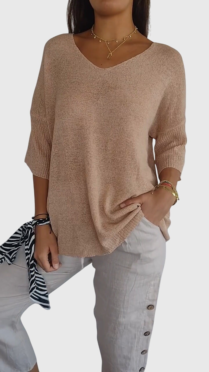Caroline | Elegantes Top mit V-Ausschnitt