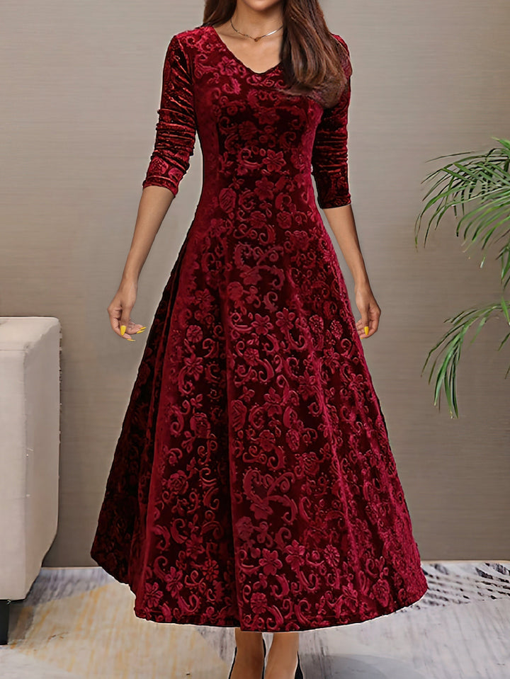 Carine | Elegantes Samtkleid für Feiertage