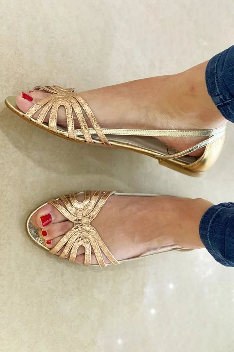 Eleonora | Goldene Sommerschuhe
