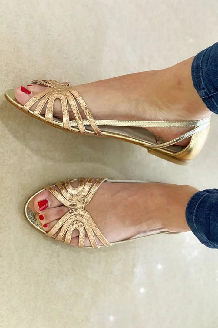 Eleonora | Goldene Sommerschuhe