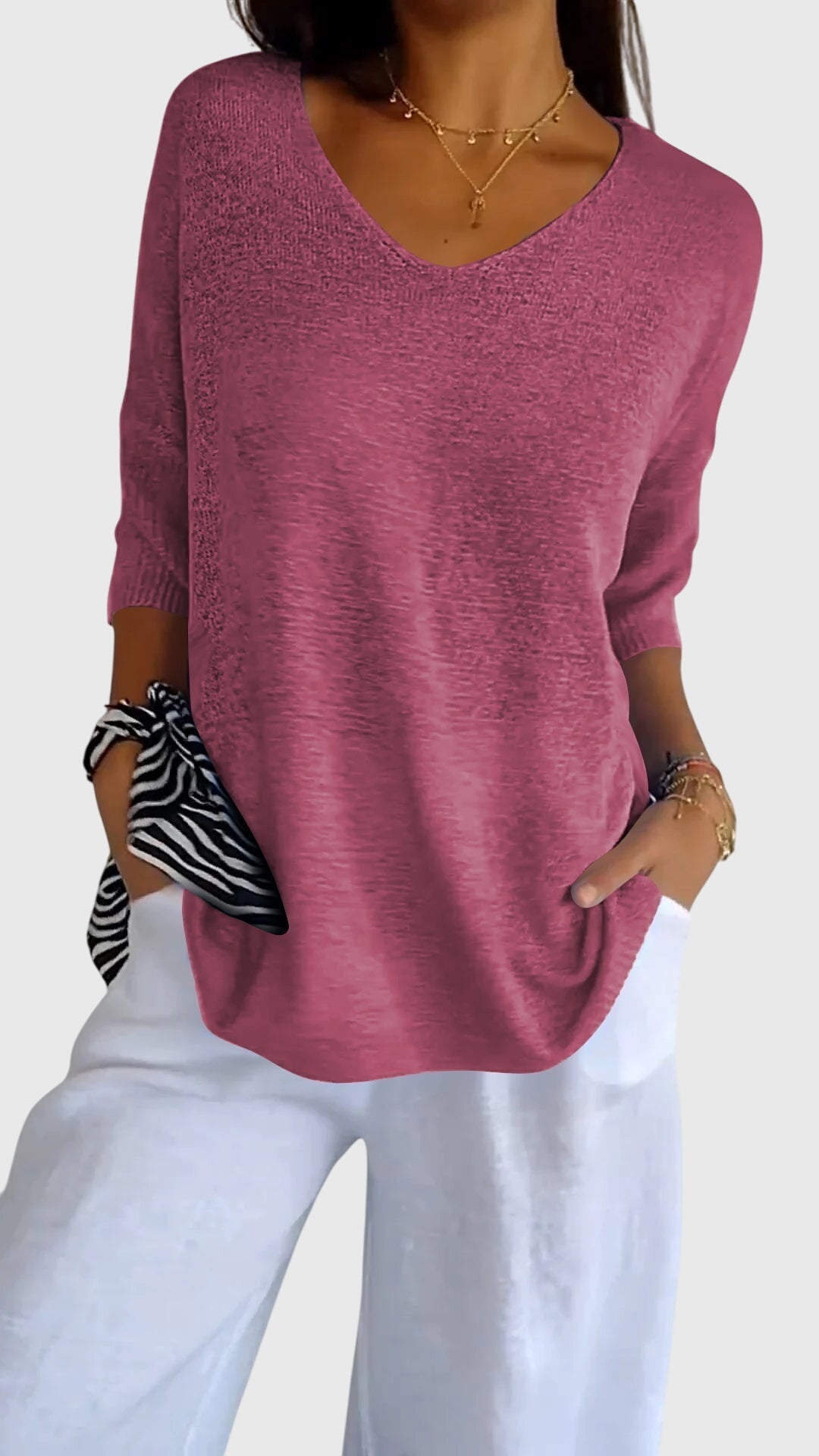 Caroline | Elegantes Top mit V-Ausschnitt