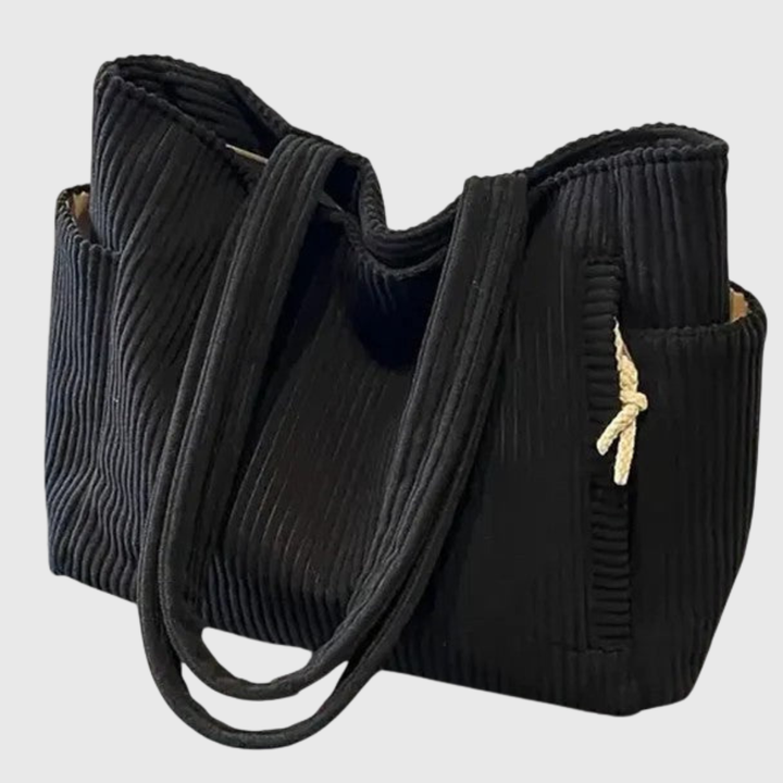 Silvia | Luxuriöse Rippentasche mit trendigen Kordeldetails