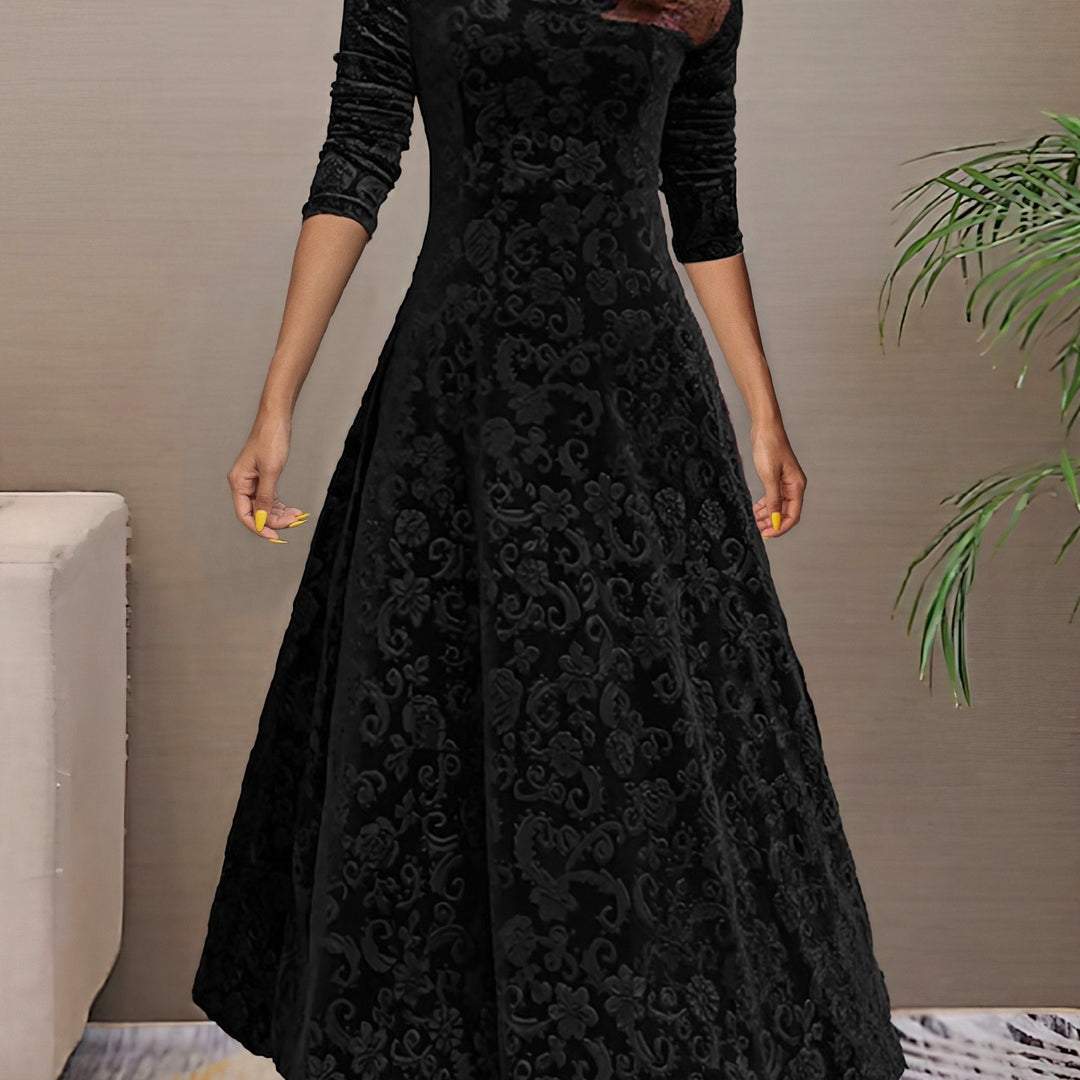Carine | Elegantes Samtkleid für Feiertage