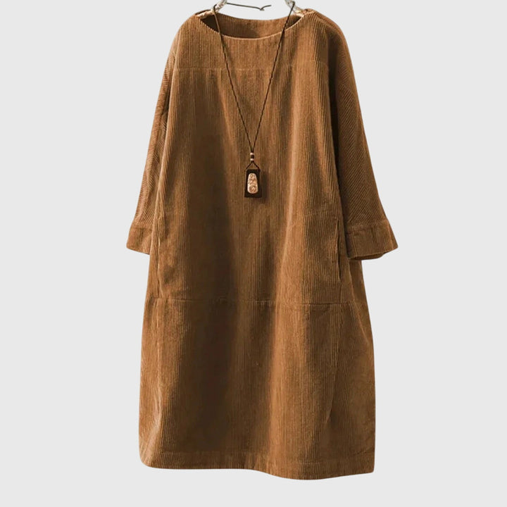 Jette | Midi Kleid aus Baumwollvelours