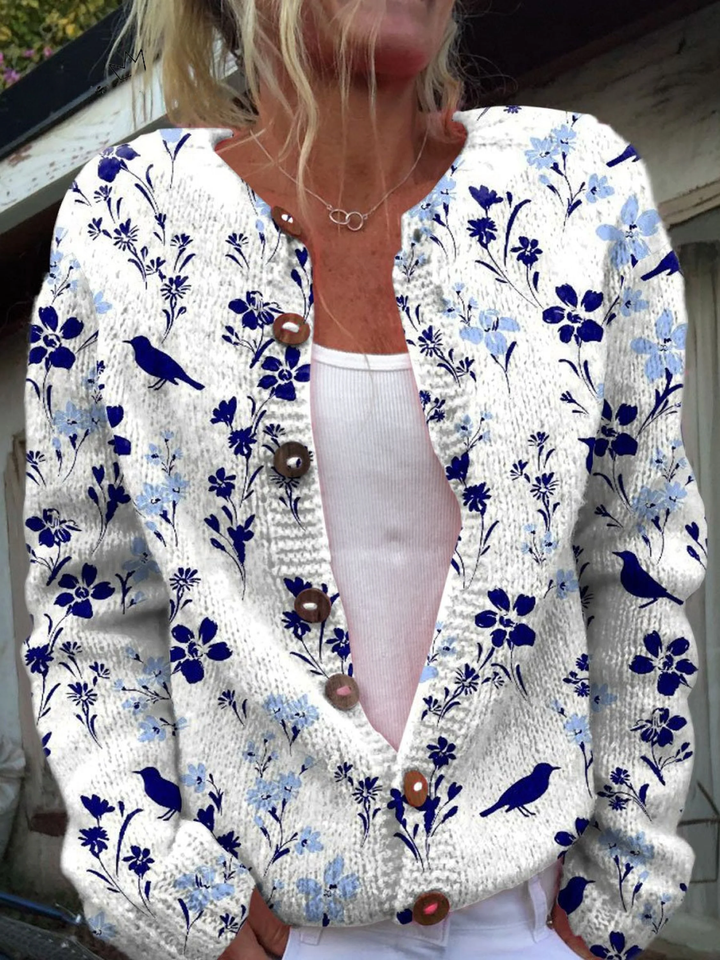 Ida | Cardigan mit Vintage-Blumendruck