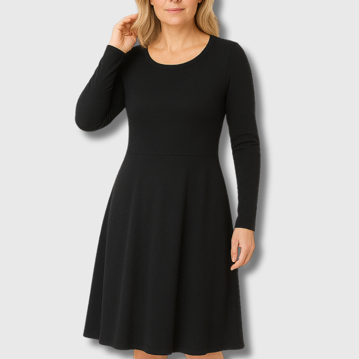 Isa | Klassisches Kleid mit langen, ausladenden Ärmeln