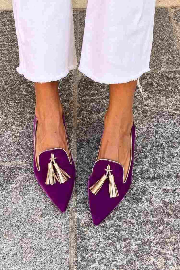 Portia - Boho Slipper mit Fransen