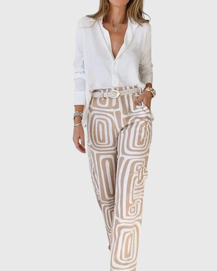 Lottie | Elegante Hosen + Bluse & Gürtel Gratis