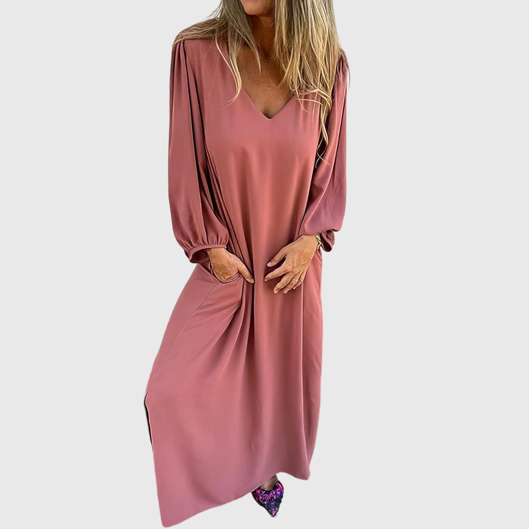 Imke | Lange Boho Kleid mit Taschen