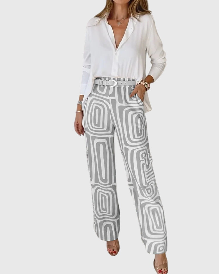 Lottie | Elegante Hosen + Bluse & Gürtel Gratis