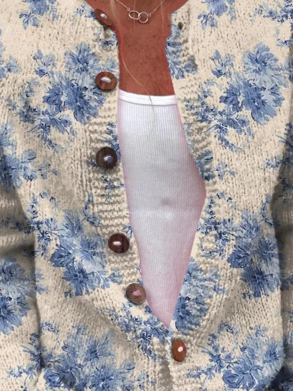 Ute | Cardigan mit wunderschönem Blumendruck
