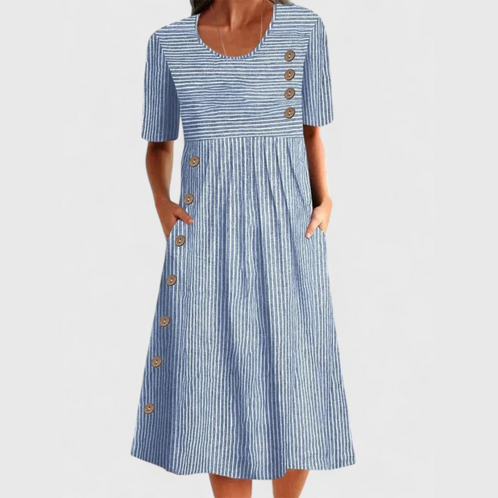 Wanda | Midi Gestreifte Kleid