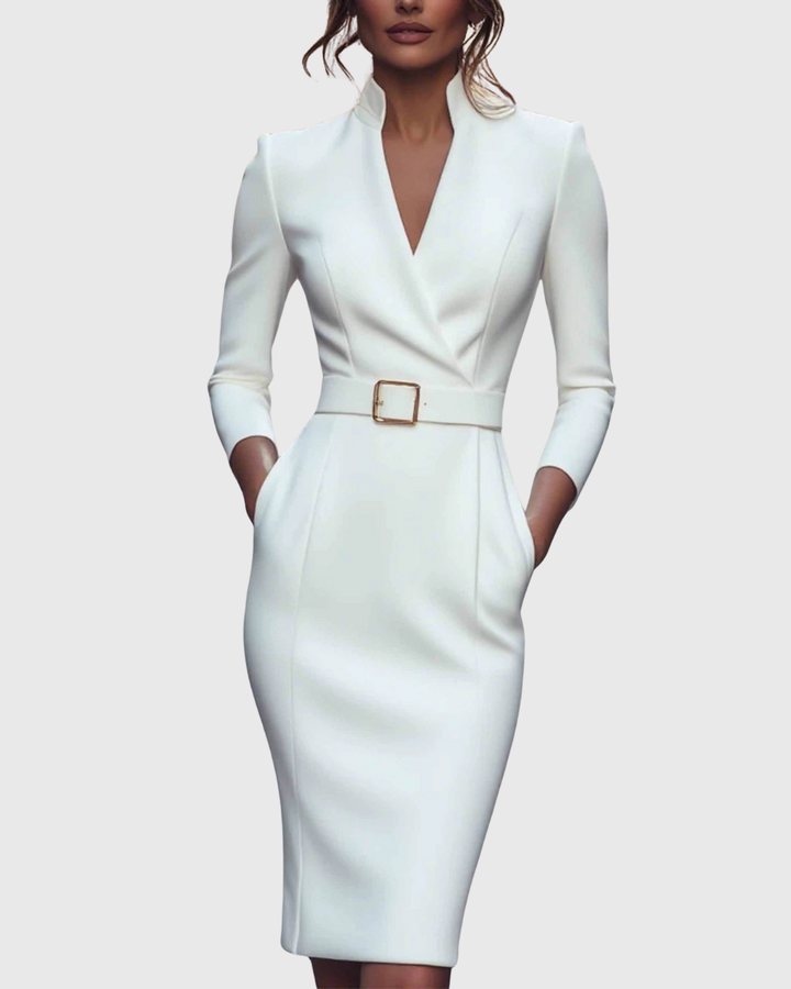 Loes | Das Maxi Power Kleid mit Gürtel
