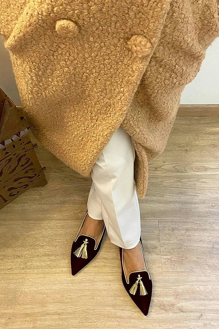 Portia - Boho Slipper mit Fransen
