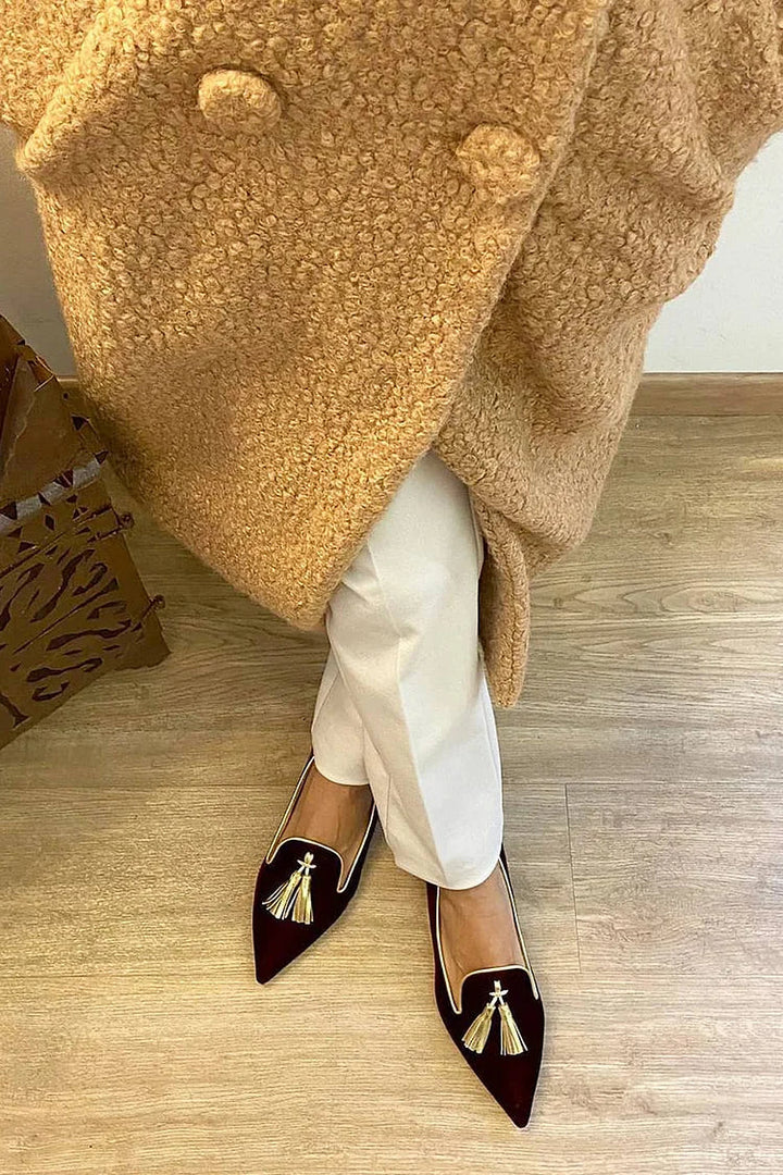 Portia - Boho Slipper mit Fransen