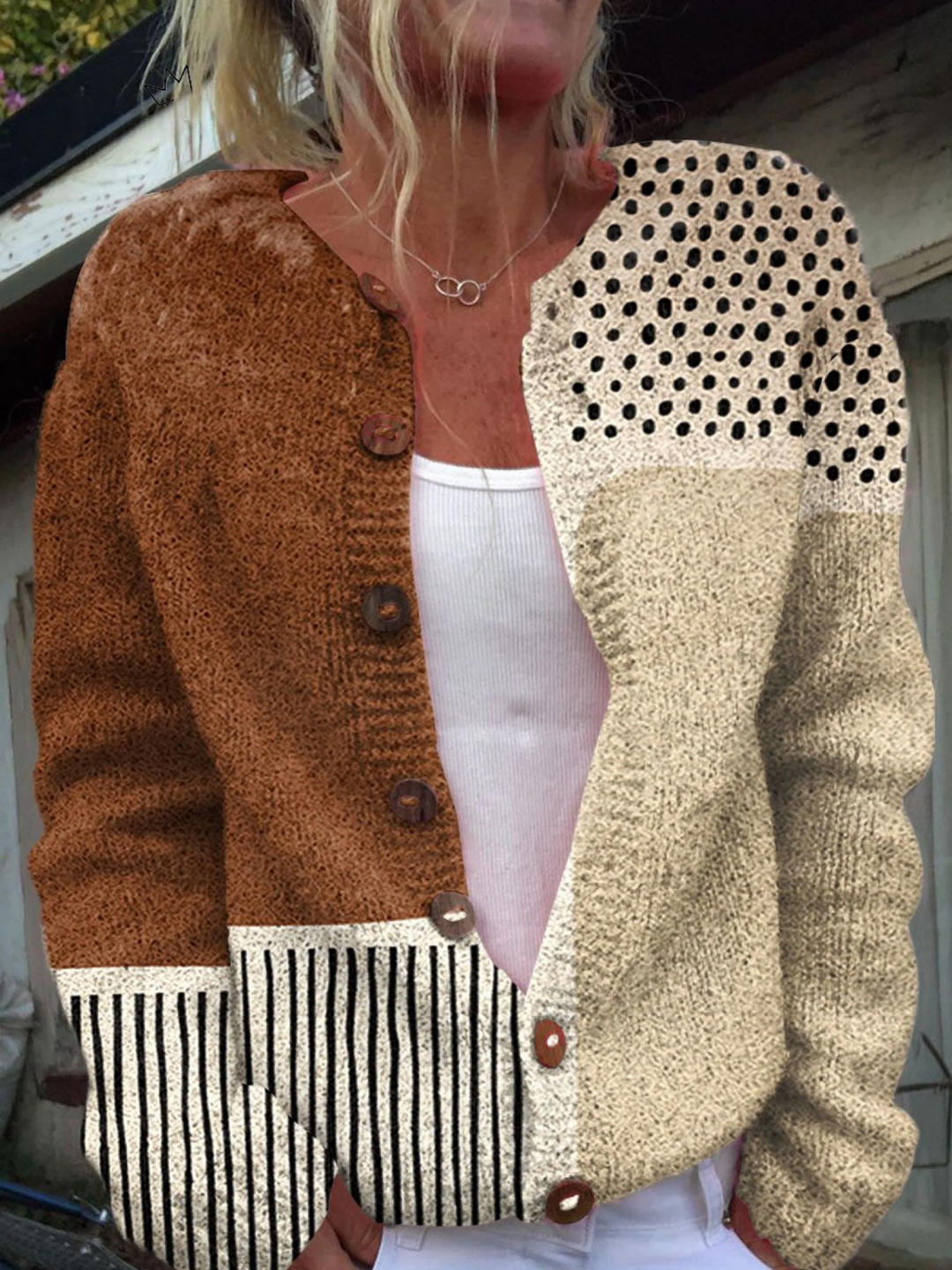 Nele | Cardigan mit minimalistischem Punktedruck