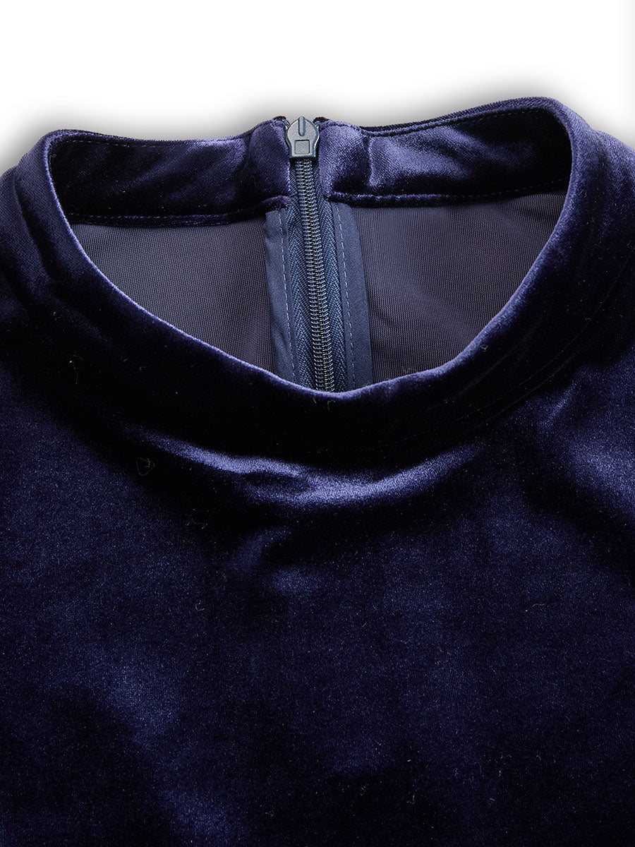 Isa | Midi Kleid mit langen Ärmeln Dunkelblau