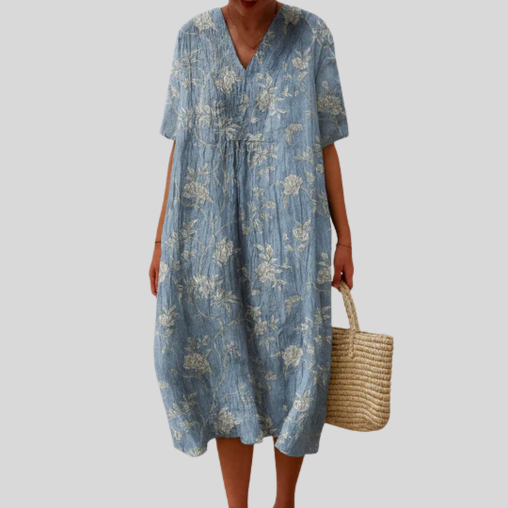 Geneviève - Fließendes Bedrucktes Sommerkleid