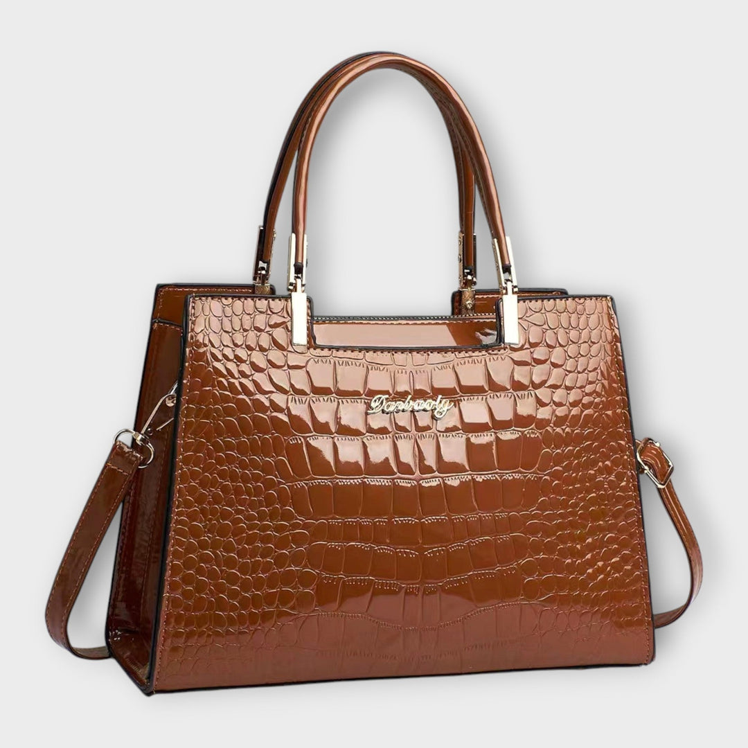 Carolien | Handtasche aus glänzendem Krokodilleder