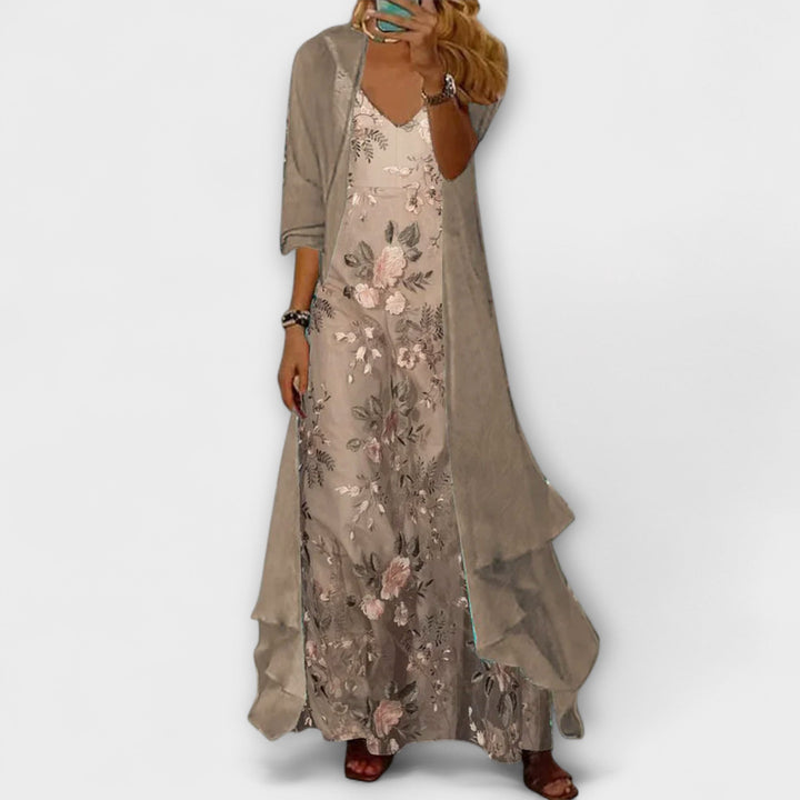 Caroline | Elegantes Maxi-Kleid-Set in zwei Teilen