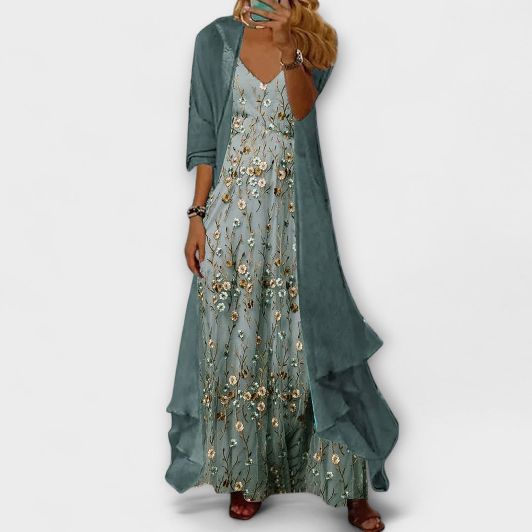 Caroline | Elegantes Maxi-Kleid-Set in zwei Teilen
