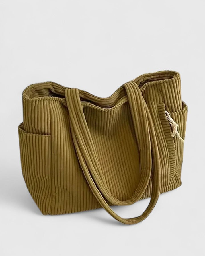 Silvia | Luxuriöse Rippentasche mit trendigen Kordeldetails