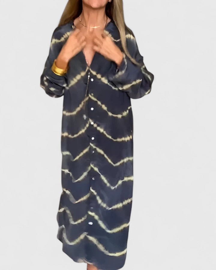 Manon | Elegante Boho Gestreifte Maxi Kleid