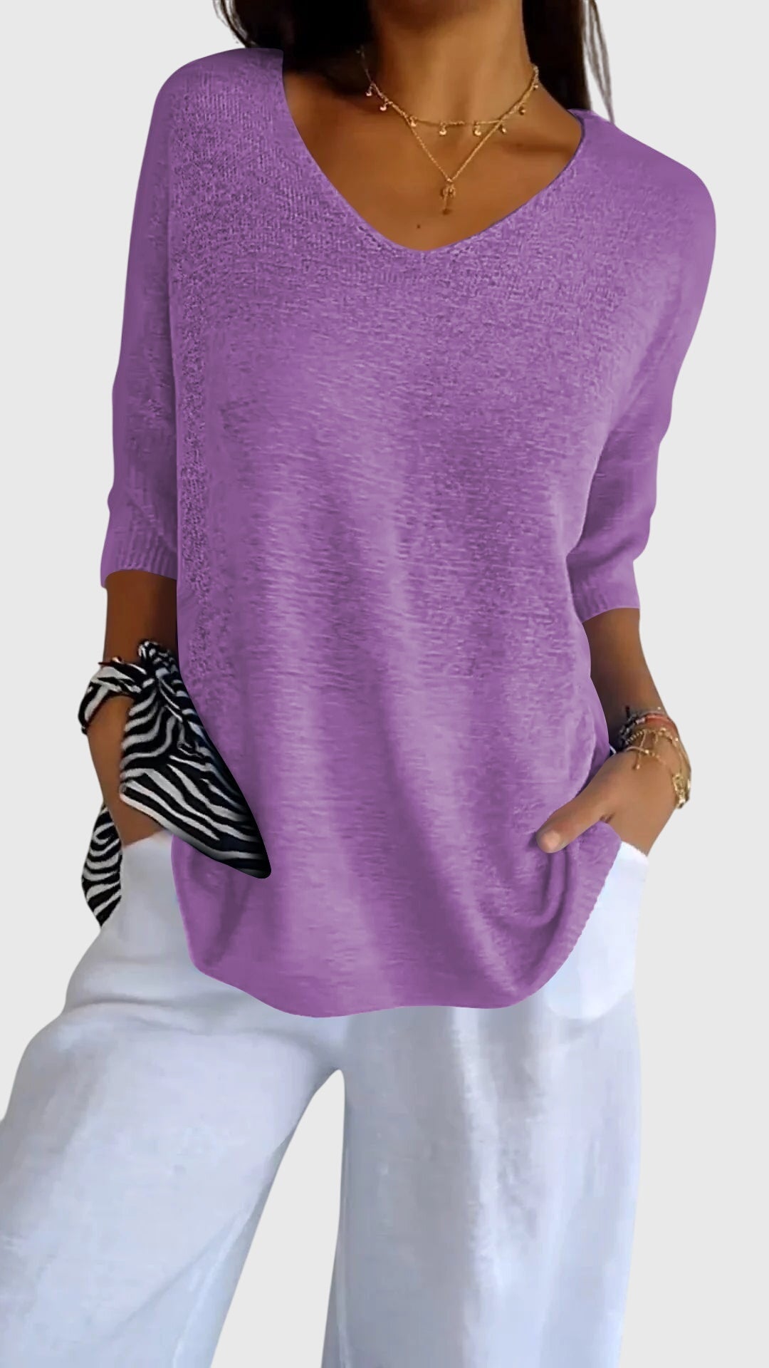 Caroline | Elegantes Top mit V-Ausschnitt
