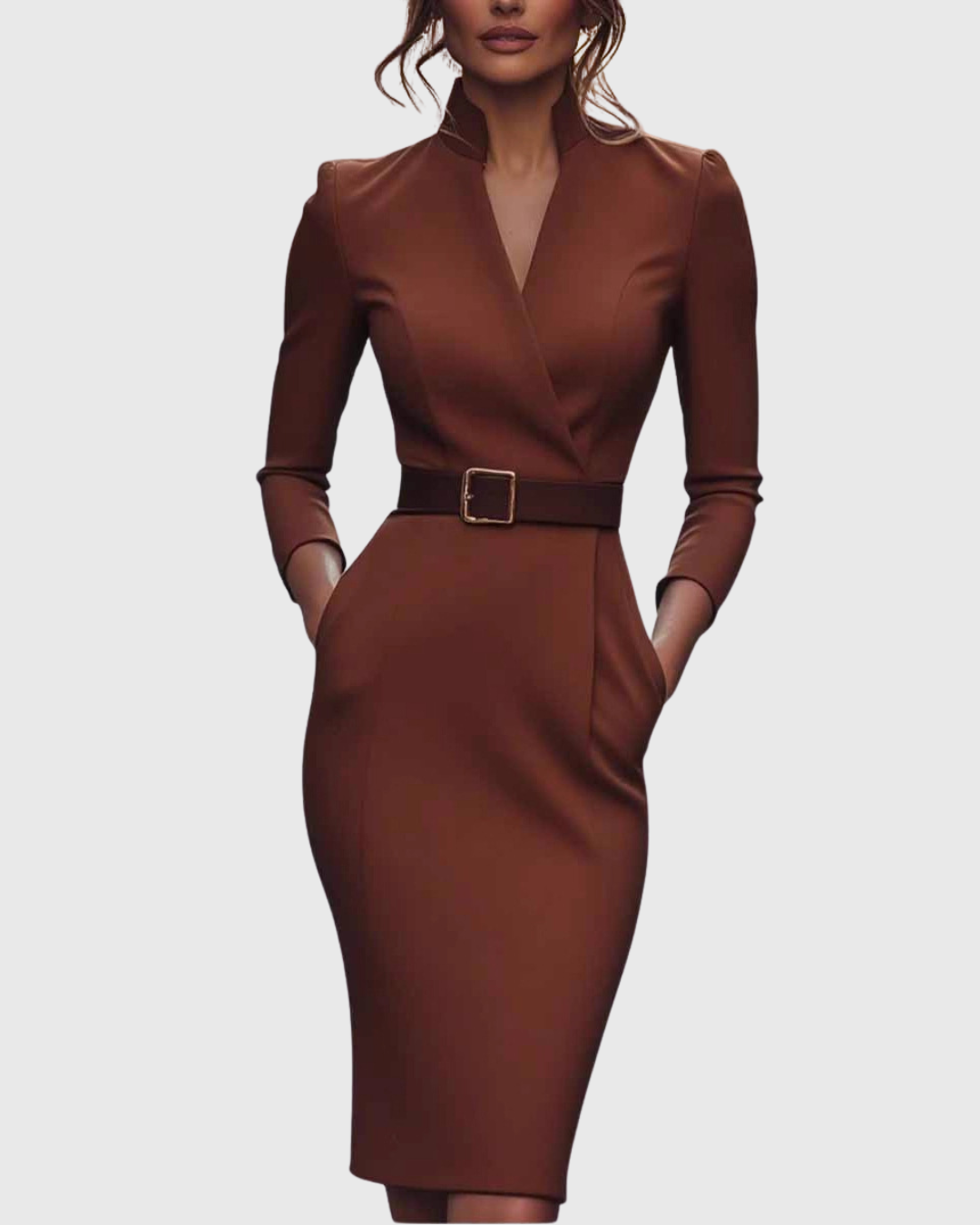 Loes | Das Maxi Power Kleid mit Gürtel