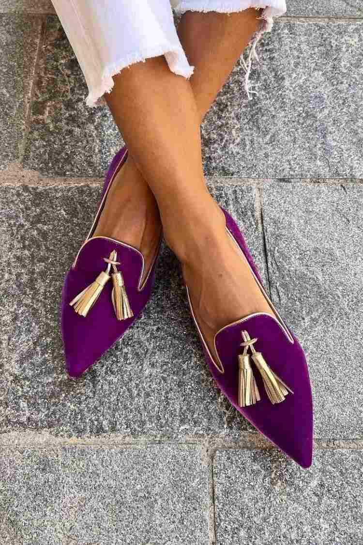 Portia - Boho Slipper mit Fransen