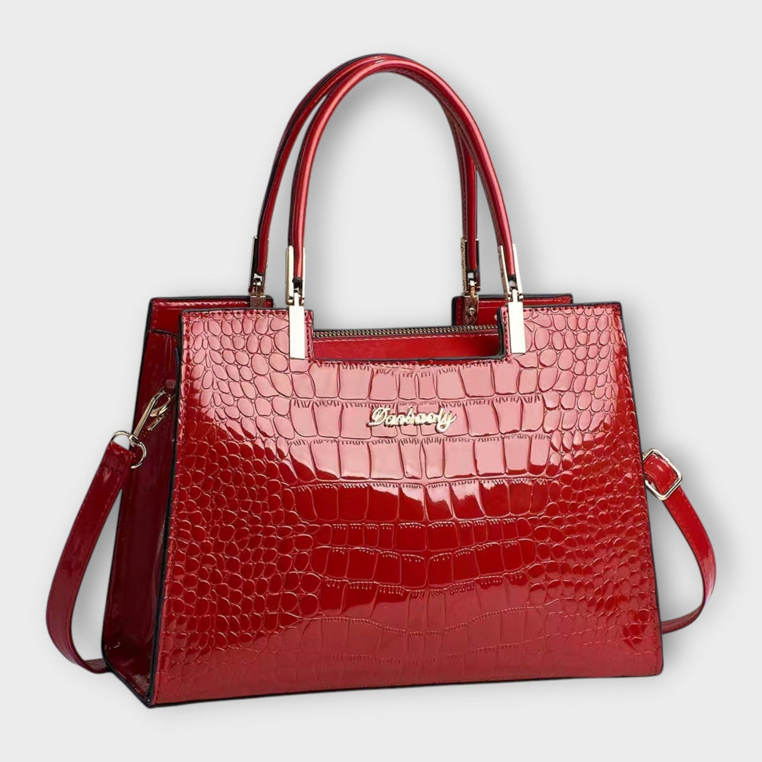 Carolien | Handtasche aus glänzendem Krokodilleder