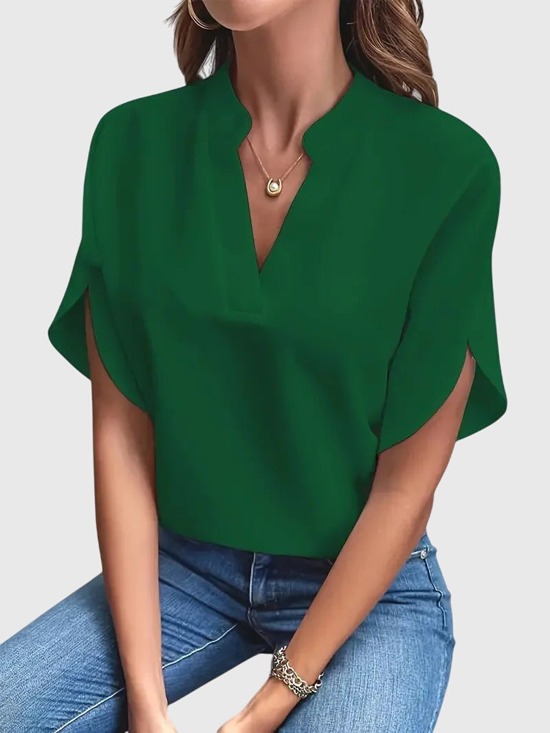 Lydia | Weiche und Elegante V-Ausschnitt Bluse