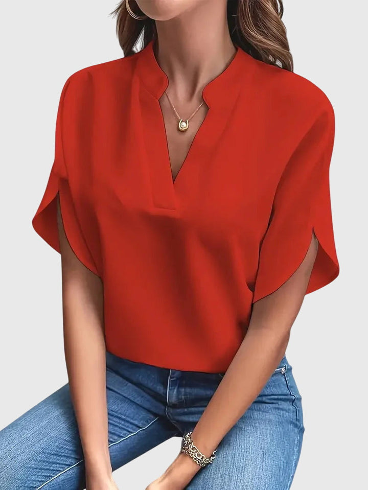 Lydia | Weiche und Elegante V-Ausschnitt Bluse