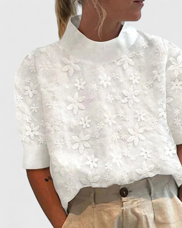 Stien | Elegante Bluse mit Hohem Kragen