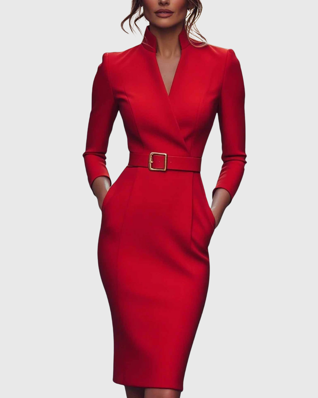 Loes | Das Maxi Power Kleid mit Gürtel