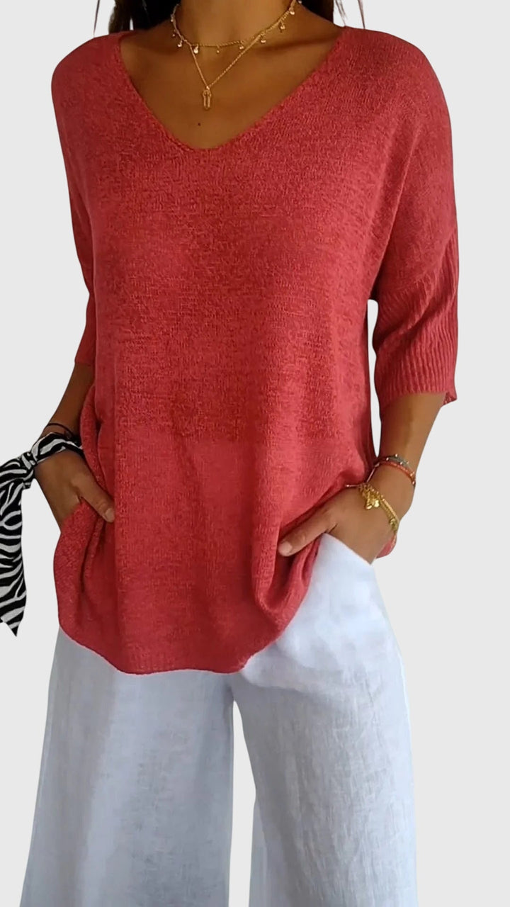 Caroline | Elegantes Top mit V-Ausschnitt