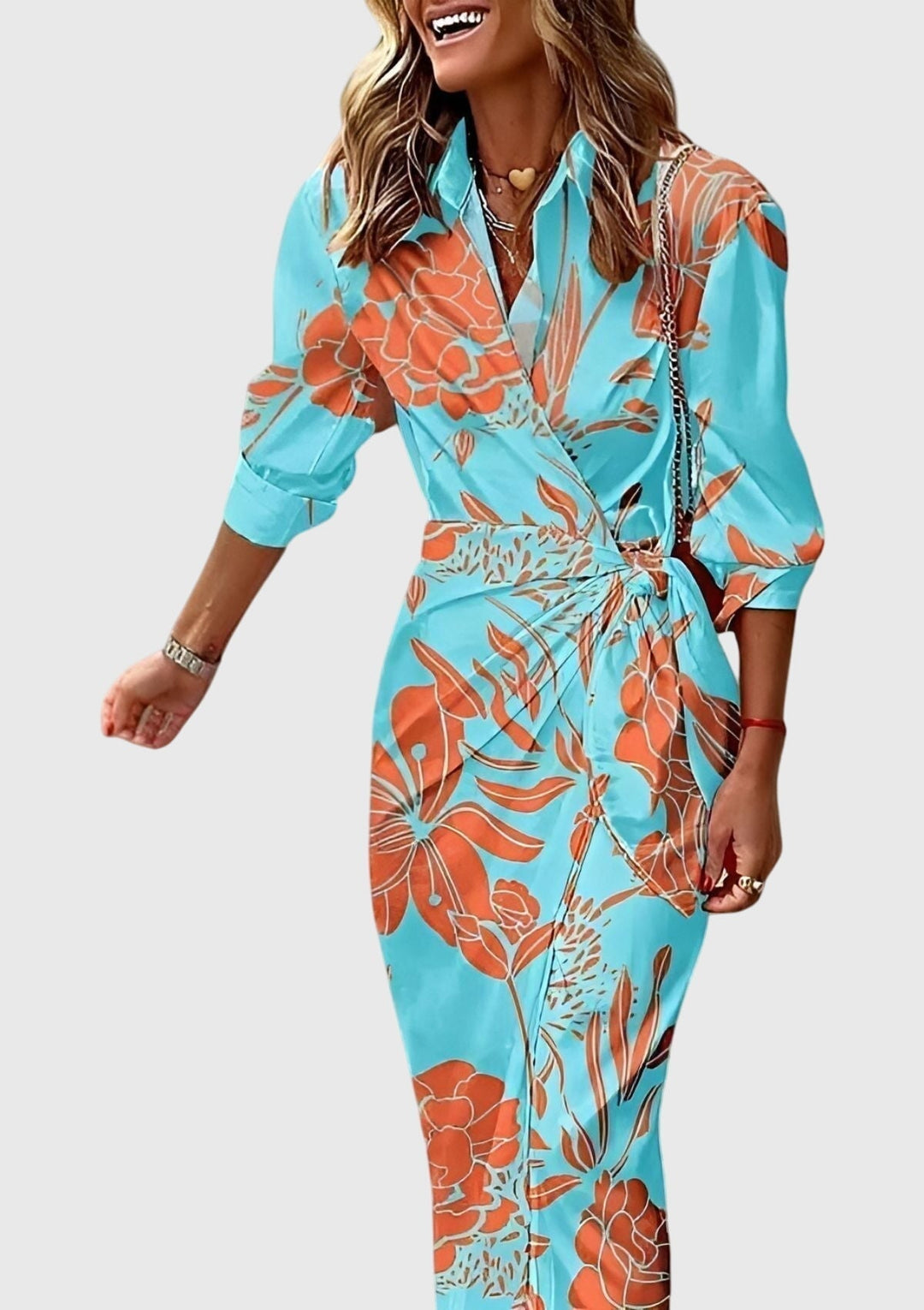 Mijntje | Elegantes Wickelkleid mit Print