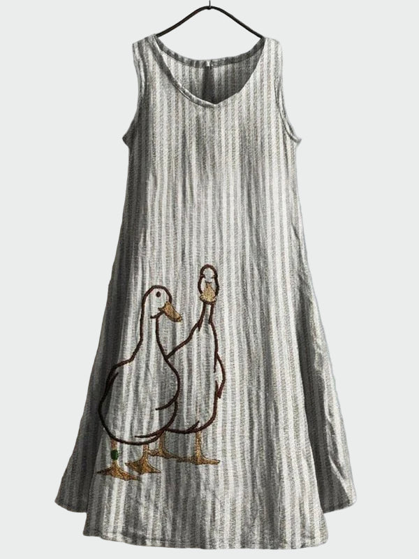 Kleid mit Entenpaar-Muster