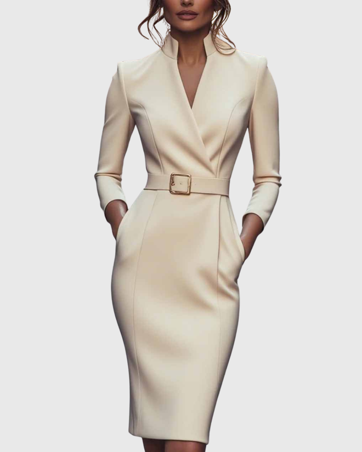 Loes | Das Maxi Power Kleid mit Gürtel