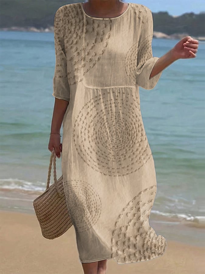 Clémence - Freizeitkleid für Damen mit Stickereien.