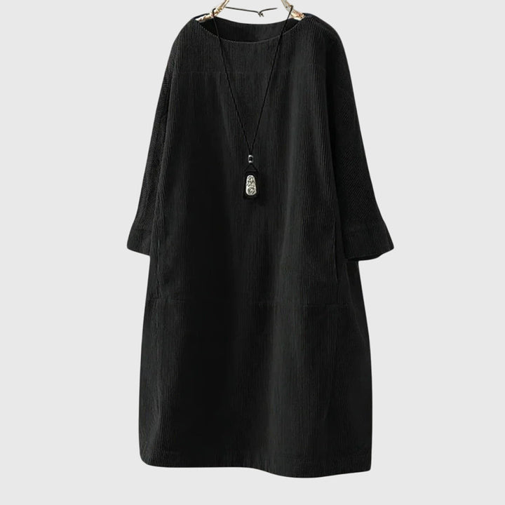 Jette | Midi Kleid aus Baumwollvelours