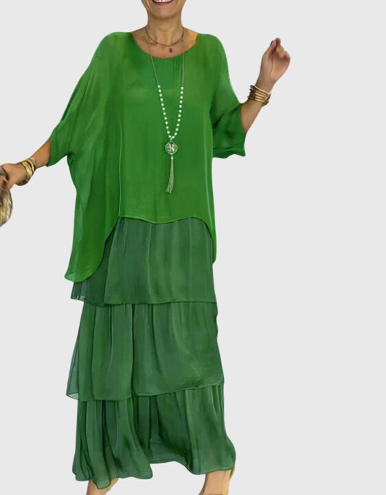 Marjolein | Elegantes Langes und Fließendes Kleid