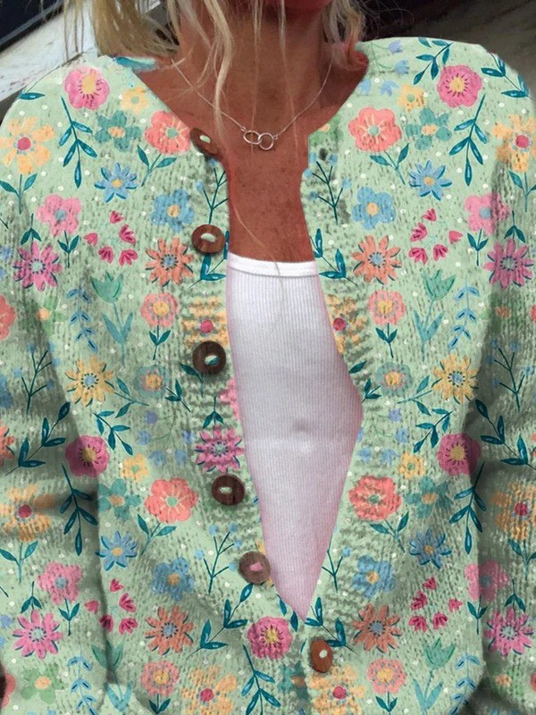 Alina | Cardigan mit sommerlichem Wiesenmuster