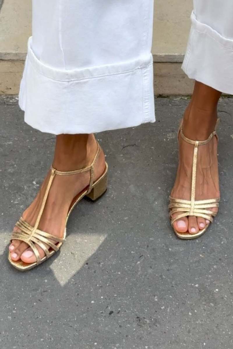 Allegra | Elegante Goldene Sandalen für den Alltag