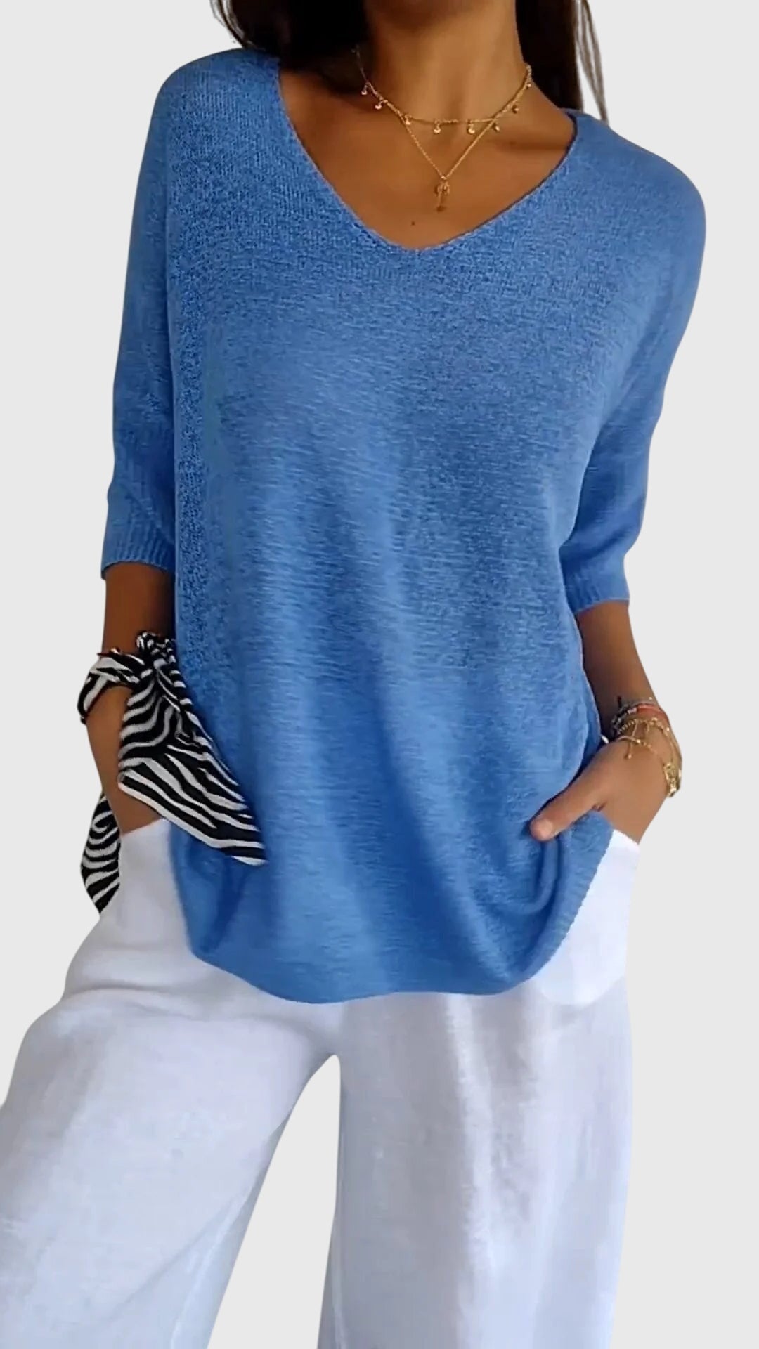 Caroline | Elegantes Top mit V-Ausschnitt