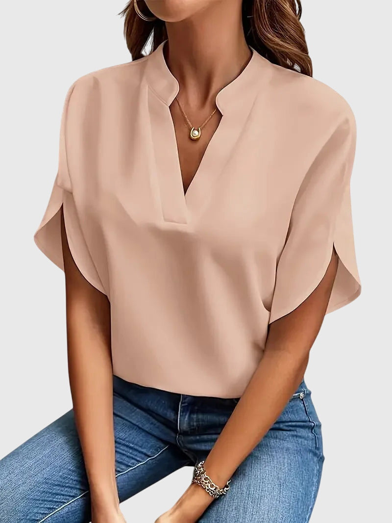 Lydia | Weiche und Elegante V-Ausschnitt Bluse