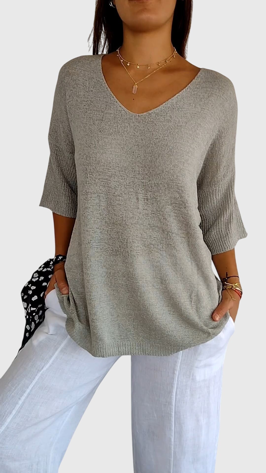 Caroline | Elegantes Top mit V-Ausschnitt