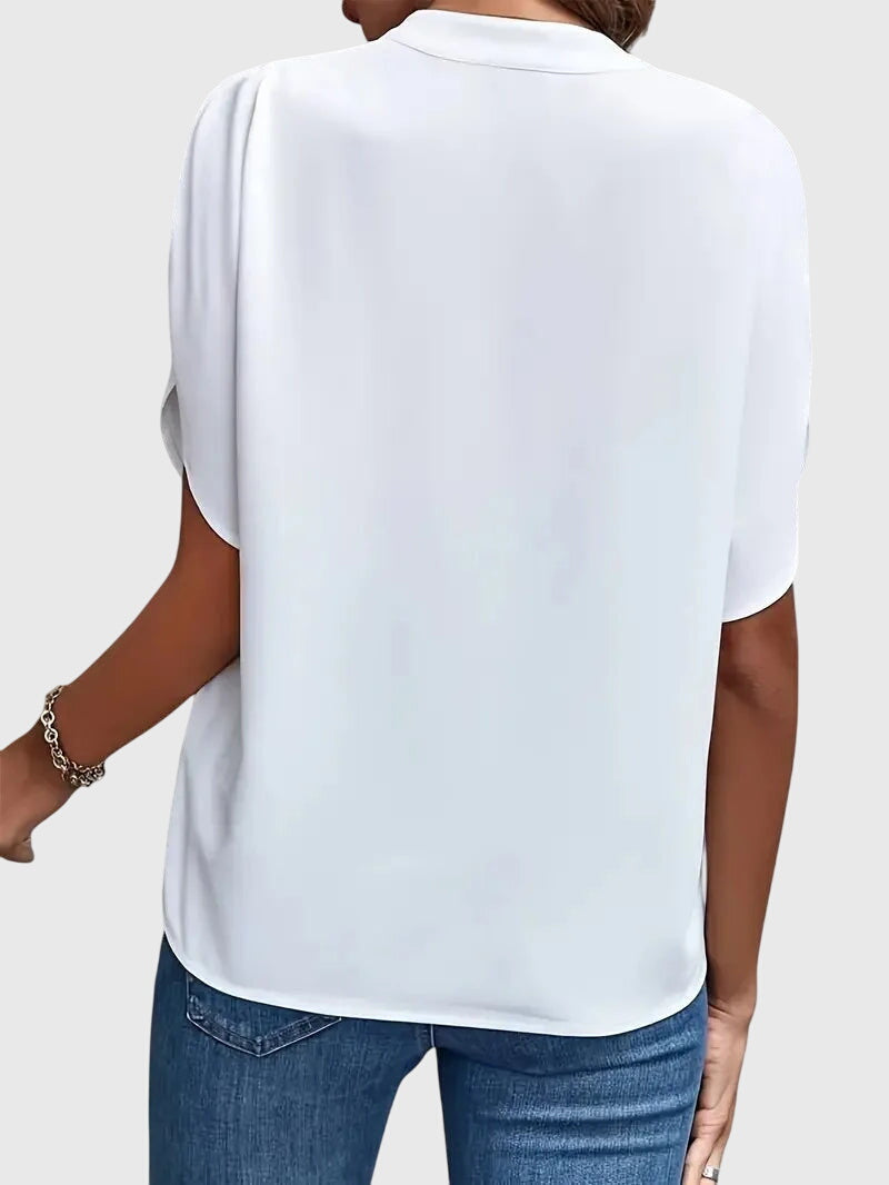 Lydia | Weiche und Elegante V-Ausschnitt Bluse